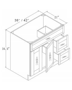 Vanities with Drawers-Shaker Black
